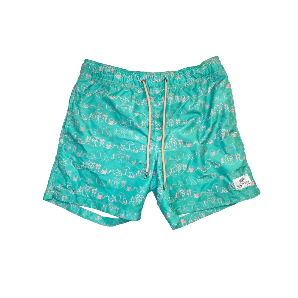 Beach Bros Swim Trunks Board Shorts Men's Large Mesh Lined Pockets 6”